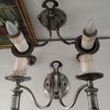 Paire d’appliques vintage Sciolari (Made in Italy) en métal 