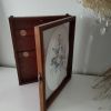 Boîte à clés murale vintage miroir fleuri en bois