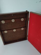 Boîte à clés murale vintage miroir fleuri en bois