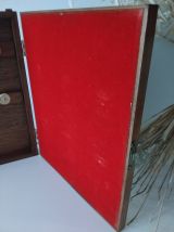 Boîte à clés murale vintage miroir fleuri en bois