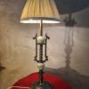 grande lampe bronze 1940 a 50 ,boules verres 60x24 elec ok i