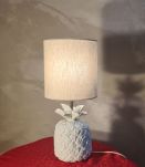 lampe ananas1960 porcelaine blanche  38x16 tres jolie modele