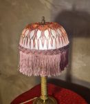 lampe laiton colonne laiton travaillé1880 avec dome verre ta