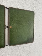 Miroir vintage 1930 triptyque barbier nickelé simili crocodi