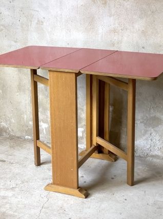 Table pliante formica rouge vintage 1980's