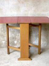 Table pliante formica rouge vintage 1980's