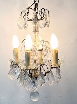 Lustre début XXème en cristal de bohème
