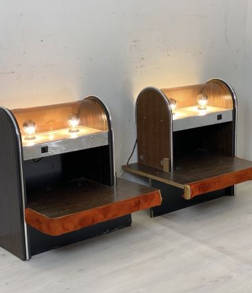 Paire de chevets Space Age vintage 1970's