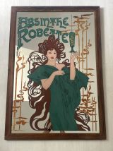 Miroir peint publicitaire Absinthe Robette Art Nouveau