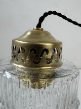 PAIRE D’ANCIENNES SUSPENSIONS EN VERRE VINTAGE