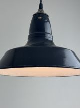 ANCIENNE SUSPENSION D’ATELIER EMAILLEE INDUSTRIEL