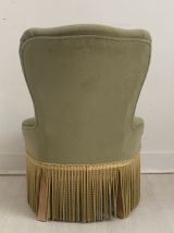 Petit fauteuil crapaud en velours vert