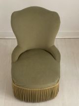 Petit fauteuil crapaud en velours vert