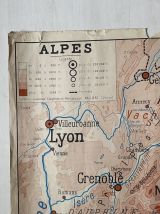 Carte scolaire vintage 1950 recto verso "Les Alpes / Les Pyr