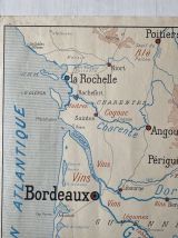 Carte scolaire vintage 1950 recto verso "Bassin Aquitain / M