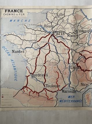 Carte scolaire "routes, voies aériennes et chemin de fer"
