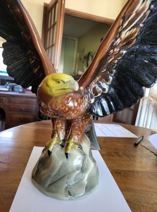 Sculture aigle céramique vintage