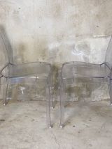 Paire de chaises en polycarbonate transparent