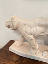 Sculpture Art Déco animalière Tigre - Émaux de La Louvière