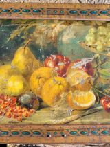 Boîte en tôle lithographiée nature morte fin XIXème début XX