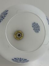 ANCIENNE GRANDE SUSPENSION OVOÏDE 1970 EN OPALINE VINTAGE