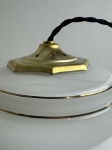 ANCIENNE GRANDE SUSPENSION EN OPALINE 1970 VINTAGE