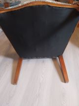 Fauteuils voltaire vintage en bois massif