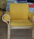 Table basse &amp; Paire de fauteuils en Rotin 70's