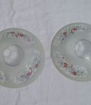 Lot de 2 abat jour suspensions en verre, vintage