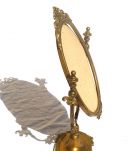 miroir psyché ancien en laiton  ,  vintage