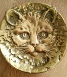 Joli vide poche en bronze "tête de chat" 