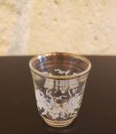 6 petits verres gravés lisérés dorés années 50