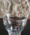 8 verres vintage pied étoile liseré doré