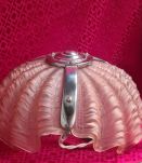 lustre coquille rose art deco 1930 verre moulé epais  non si