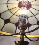 lampe bronze ancien  art nouveau 1900 a 20 abat jour vitrail