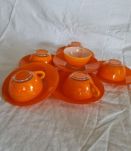 Tasses et sous Tasses DURALEX orange 