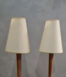 Paire lampe de chevet design scandinave en bois tourné elec 