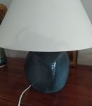 lampe céramique 1970 bleue forme originale 