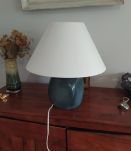 lampe céramique 1970 bleue forme originale 