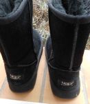 UGG BOTTINES NOIR CUIR DAIM FOURREES T 36-37 NEUF 