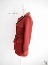 Veste saharienne safari rouge bordeaux vintage 60's