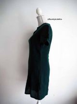 Robe babydoll en laine vert sapin vintage 50's 60's