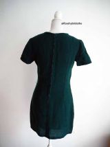 Robe babydoll en laine vert sapin vintage 50's 60's