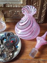 Flacon parfum verre Murano / Venise rose