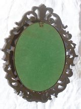 miroir en  metal a  suspendre,  vintage