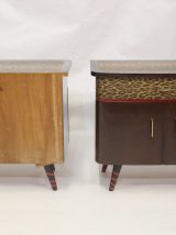 Paire de tables de chevet des années 50 60 restaurée