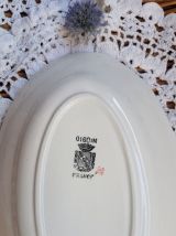 Petit plat de service ovale ancien modèle "FLORAL" faïenceri