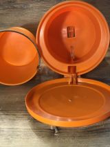 Poubelle Plastique Orange - Vintage 70