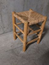 Tabouret paillé brut