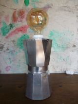 LAMPE VINTAGE - CAFETIERE ITALIENNE - UPCYCLING